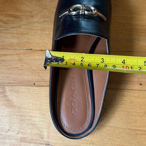 COACH Sienna Leather Slide Loafer Shoes Mule Black Gold Women's sz 7 - Picture 9 of 9